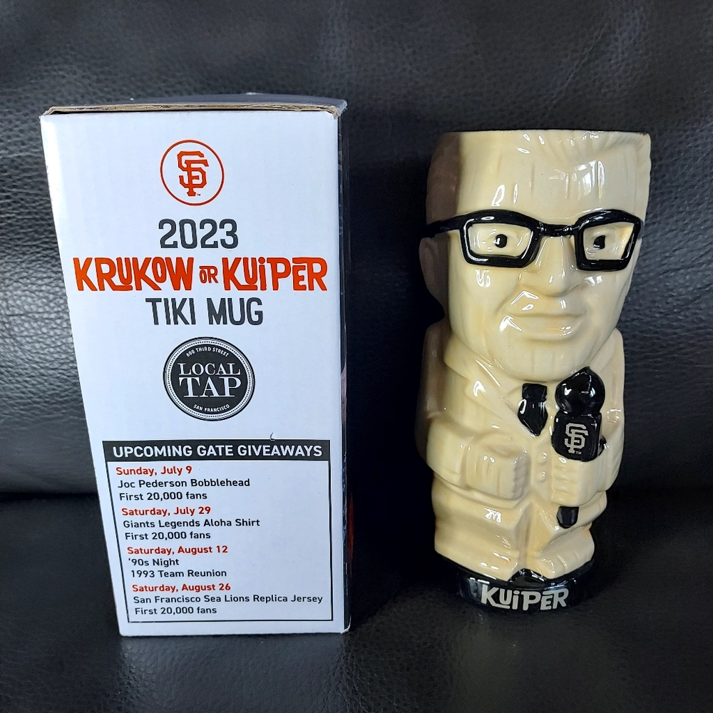 MIKE KRUKOW & DUANE KUIPER 2023 Ceramic Tiki Mugs with Orange Accents - Picture 9 of 10